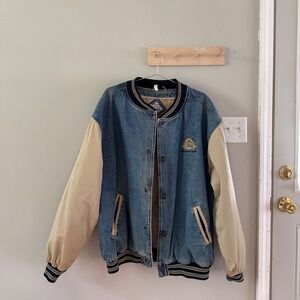 Vintage Gear For Sports denim varsity jacket mens XXL